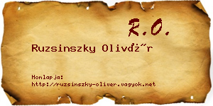 Ruzsinszky Olivér névjegykártya