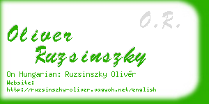 oliver ruzsinszky business card