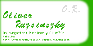 oliver ruzsinszky business card